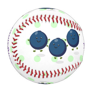 Süße glückliche Blaubeeren lila Cartoon-Illustrati Baseball