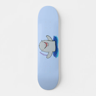Süße glückliche Delfin-Cartoon-Illustration Skateboard
