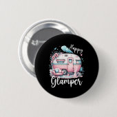 Süße glückliche Glamper-Wohnwagen-Camping-Glamping Button (Vorne & Hinten)