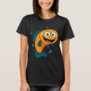 Süße glückliche Goldfische – Cartoon-Tier-Ozean- T-Shirt