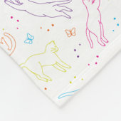 Süße glückliche handgezeichnete Katzen-Flanelldeck Fleecedecke (Ecke)