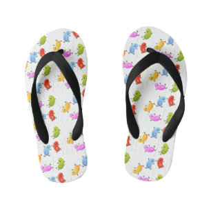 Süße glückliche Jellybeans springende Cartoon-Illu Kinderbadesandalen