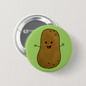 Süße glückliche Kartoffel, grüner Hintergrund. Button (Vorne & Hinten)
