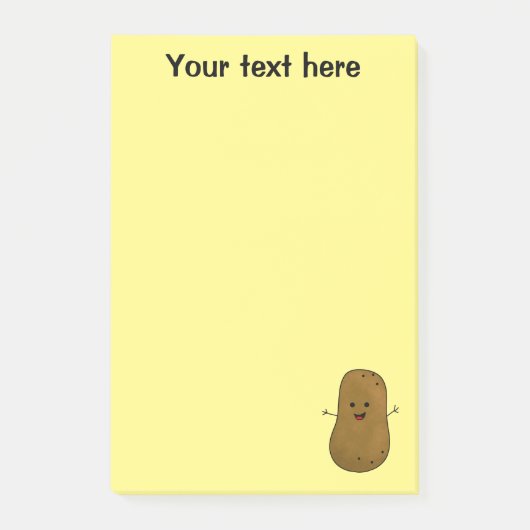 Süße glückliche Kartoffel personalisiert Post-it Klebezettel (Vorderseite)