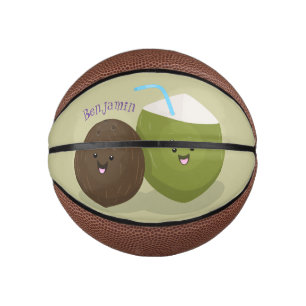 Süße glückliche kawaii Kokosnüsse Cartoon-Illustra Mini Basketball