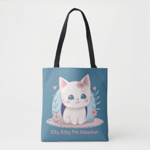 Süße glückliche Kitty mit einem Zuhause Tasche