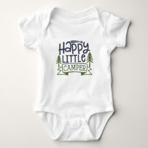 Süße glückliche kleine Camper-Wortkunst Baby Strampler