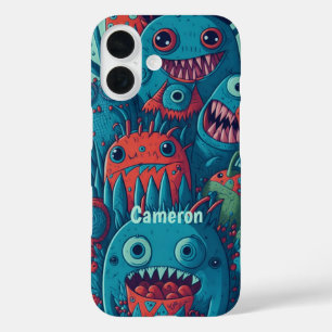 Süße glückliche lächelnde Monster iPhone 16 Hülle