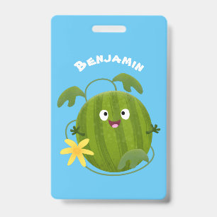 Süße glückliche lächelnde Wassermelonen-Cartoon  Ausweis