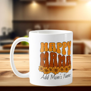 Süße glückliche Mama Gold & Braune Kaffeetasse