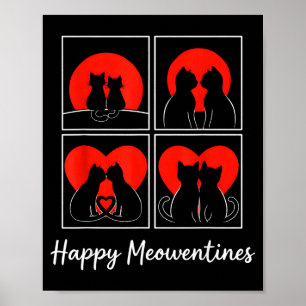 Süße glückliche Meowentines lustige Katze Valentin Poster