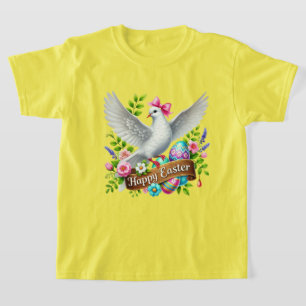 Süße glückliche Ostern Mädchen Taube T-Shirt