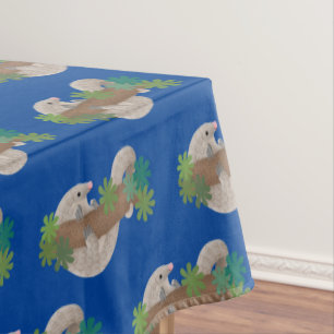 Süße glückliche Pangolin-Ameisenbär-Illustration Tischdecke