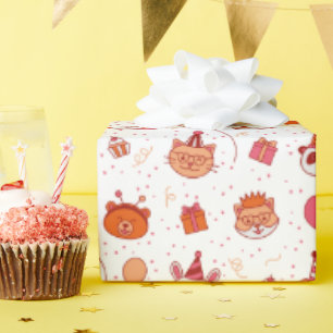Süße glückliche Partytier-Verpackungspapier Geschenkpapier