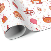 Süße glückliche Partytier-Verpackungspapier Geschenkpapier (Rolleneckpunkt)