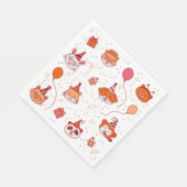 Süße glückliche Partytiere Papier Serviette (Ecke)