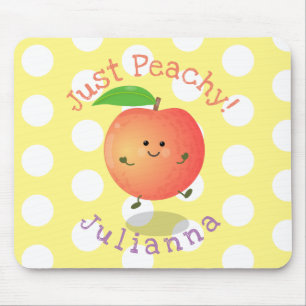Süße glückliche Pfirsich-gelbe Cartoon-Illustratio Mousepad