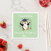 Süße glückliche Pinguin-Abschlussfeier Serviette (Beispiel)
