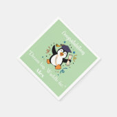 Süße glückliche Pinguin-Abschlussfeier Serviette (Ecke)