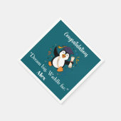 Süße glückliche Pinguin-Abschlussfeier Serviette (Ecke)