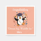 Süße glückliche Pinguin-Abschlussfeier Serviette (Vorderseite)