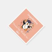 Süße glückliche Pinguin-Abschlussfeier Serviette (Ecke)