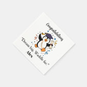 Süße glückliche Pinguin-Abschlussfeier Serviette (Ecke)