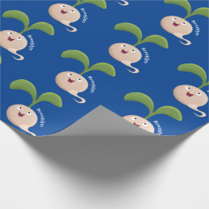 Süße glückliche Samenkeimung Cartoon-Illustration Geschenkpapier