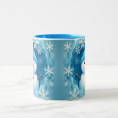 Süße glückliche Schneemann-Gesichtspersonalisierte Zweifarbige Tasse (Mittel)