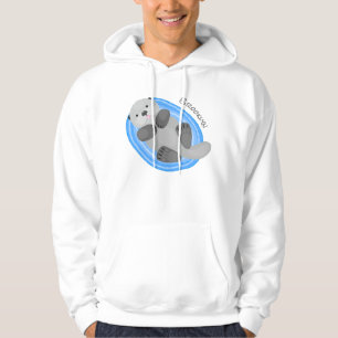 Süße glückliche Seeotter blaue Cartoon-Illustratio Hoodie