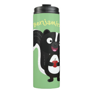 Süße glückliche Stinktier Cartoon-Illustration Thermosbecher