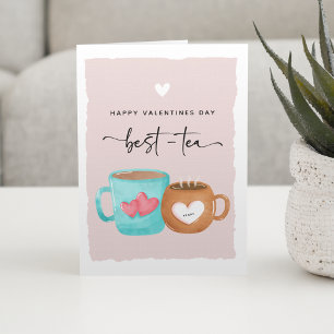 Süße glückliche Valentinstag-Beste-Tee Karte