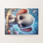 Süße glückliche weiße Elefant-Puzzles Puzzle (Horizontal)