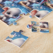 Süße glückliche weiße Elefant-Puzzles Puzzle (Seite)