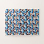 Süße glückliche weiße Elefant-Puzzles Puzzle (Horizontal)