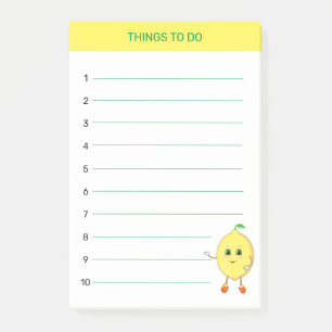 Süße glückliche Zitrone Dinge zu tun Post-it Klebezettel