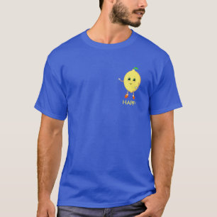 Süße glückliche Zitronen-Cartoon & Kalligrafie T-Shirt