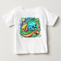 Süße Glückswürfel-Baby-T-Shirt – Farbige Kawaii