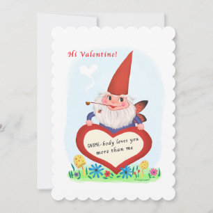 Süße Gnom-Feenvintagevalentine Feiertagskarte