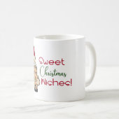 Süße Gnom-Lebkuchen-Weihnachtsgrüße Kaffeetasse (VorderseiteRechts)