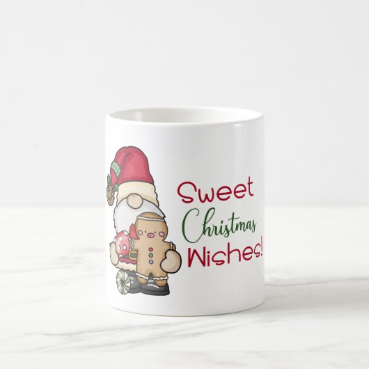 Süße Gnom-Lebkuchen-Weihnachtsgrüße Kaffeetasse (Mittel)