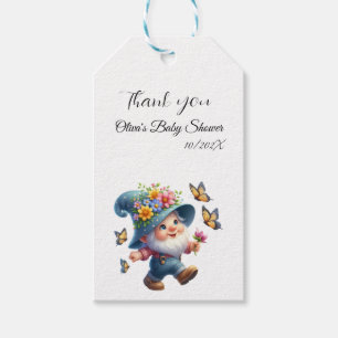 Süße Gnom mit Schmetterling Baby Shower Geschenkka Geschenkanhänger