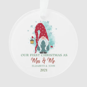 Süße Gnom-Schneeflocken Unser erstes Weihnachten Ornament