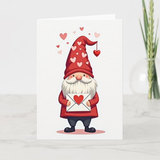 Süße Gnom Valentinstagskarte Karte (Vorderseite)