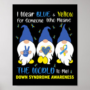 Süße Gnome Frieden Liebe Down-Syndrom-Bewusstsein  Poster