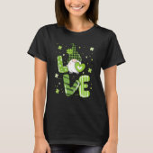 Süße Gnome halten Shamrock Leopard Karo St. Patr T-Shirt (Vorderseite)