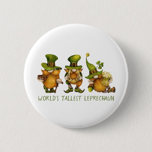 Süße Gnome Höchster Leprechaun St. Patrick's Day Button (Vorderseite)