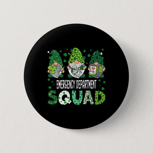 Süße Gnome Notaufnahme-Team Lustig St. Patrick's D Button (Vorderseite)