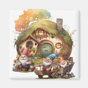 Süße Gnome Quadrat Magnet