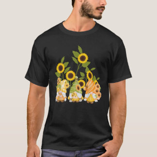 süße Gnome Sonnenblumen Garten Damen Sommer  T-Shirt